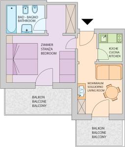 The floor plan of Residence Scheidnerhof