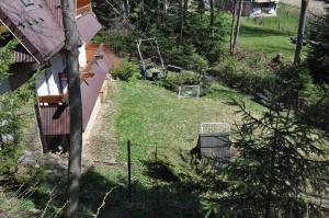 an aerial view of a yard with a soccer goal at APARTAMENTY SOBICZKOWA WYSPA in Kościelisko