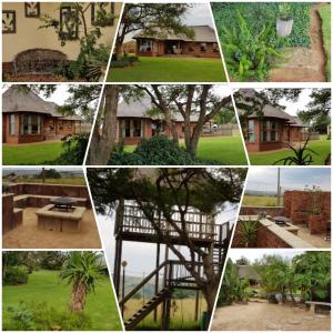 a collage of pictures of houses andyards at ROCKY ALOE LODGE in Krugersdorp