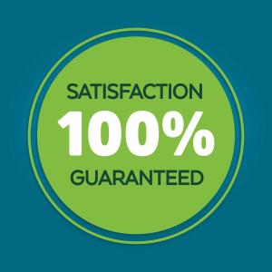 a green satisfaction percent guaranteed sign in a circle at La Quinta Inn by Wyndham Savannah Midtown in Savannah