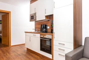 Kuchyň nebo kuchyňský kout v ubytování Appartement Pension Albert summercard and free parking included