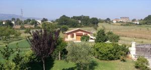 une maison au sommet d'une colline avec des arbres dans l'établissement I Melograni, à Anagni