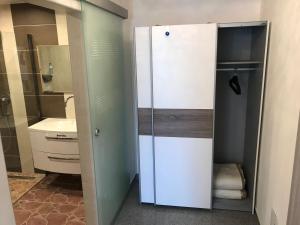 a bathroom with a shower and a sink at Apartment Ereiz in Hermagor