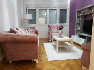 a living room with a couch and a table at Apartment Centar Exclusive Smederevo in Smederevo