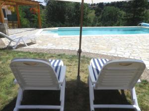 A piscina localizada em Le Panorama - Chambres d'hôtes - Cuisine disponible ou nos arredores