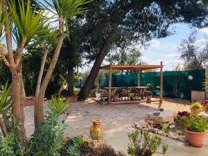a garden with a gazebo and a patio at B&B Terre dì Montecoco in San Pancrazio Salentino