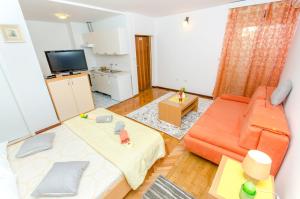 TV a/nebo společenská místnost v ubytování Apartments and Room Sun & Sea