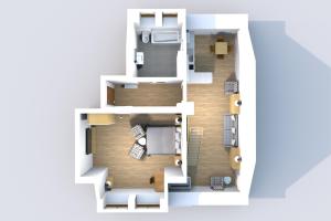 a rendering of a floor plan of a house at Prague Expat House in Prague