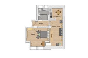Půdorys ubytování Prague Expat House