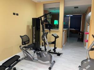 a gym with two exercise bikes in a room at Hotel Sila in Camigliatello Silano