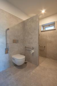 a bathroom with a toilet and a shower stall at Hillside House Suites & Spa in Foz do Arelho