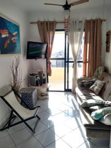 Posezení v ubytování Prédio Frente a Praia