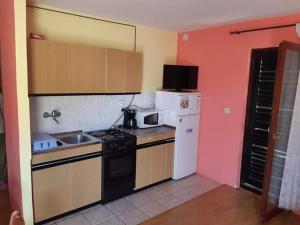 Kuchyň nebo kuchyňský kout v ubytování Apartmani Katica