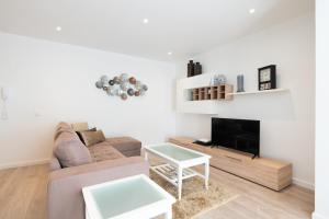 Piornais Apartment by HR Madeira في فونشال: غرفة معيشة مع أريكة وتلفزيون