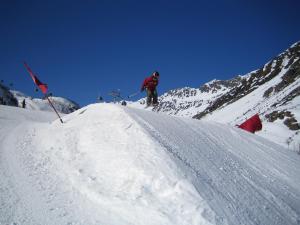a person on skis on a snow covered mountain at Klara Appartements in Galtür