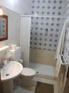 サルヴェにあるB&B Il Cedroのバスルーム(洗面台、トイレ、シャワー付)