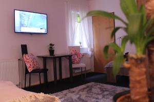 Apartmány Caffe & Grill的电视和/或娱乐中心