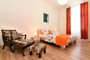 Postel nebo postele na pokoji v ubytování Four modern apartment's at antique Villa, Castropola 8, Pula, City Center