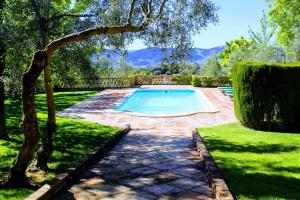una piscina en medio de un patio en Los Picachos 10, en Ronda