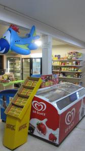 a store with a large box of food on display at Sikhall Camping in Sörbo