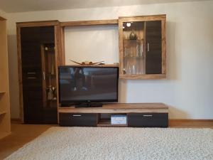 Televízia a/alebo spoločenská miestnosť v ubytovaní Ferienwohnung Schiestl