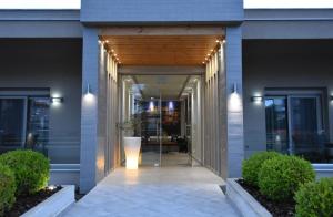 a hallway of a building with lights on it at CROSS PLAZA in Stavros