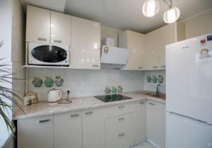 Virtuve vai virtuves zona naktsmītnē Apartments on Preobrazhenskaya