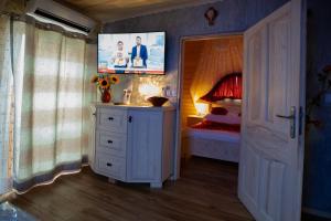 Telewizja i/lub zestaw kina domowego w obiekcie Sykowno chata