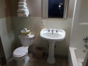 a bathroom with a sink and a toilet at Monroe Motel in Monroe