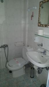 a bathroom with a toilet and a sink at Hotel Trifylia in Kyparissia