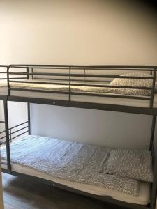a couple of bunk beds in a room at Appartement port bonifacio in Bonifacio
