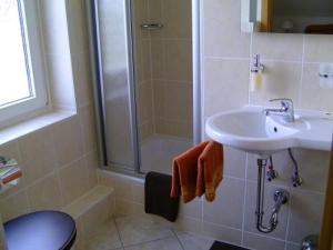 Koupelna v ubytování Hotel Gode Wind