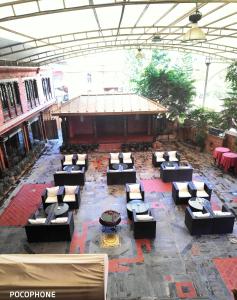 A seating area at Hotel Manaslu