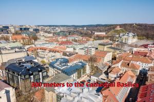an aerial view of a city with buildings at HaPPy INN Studio Historic center, Self check-in, AC, Parking in the undergrnd Garage, in Vilnius