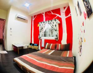 Fei Yu Fei Beach Hostel客房内的一张或多张床位