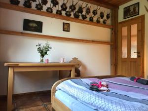 Posteľ alebo postele v izbe v ubytovaní Rustikální Apartmán v srdci Šumavy