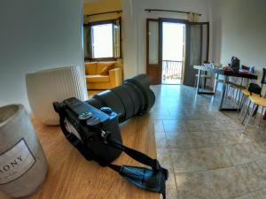 a camera sitting on the floor in a room at Korali in Symi