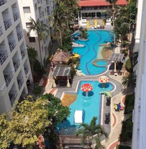 an aerial view of a pool at a resort at Shanty of HinNam Condominium in Hua Hin