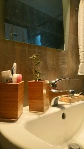 un lavabo con una maceta. en Amelia's house, en Nauplia 32 fotos más