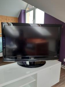 TV a/nebo společenská místnost v ubytování Útulný apartmán