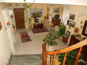 a living room filled with lots of potted plants at Villa Annina B&B in Tropea