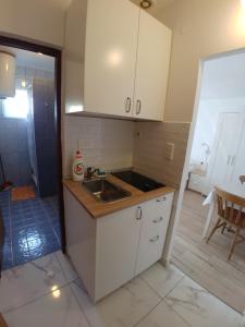 Kuchyň nebo kuchyňský kout v ubytování Apartmani Sali Seaview