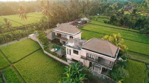 eine Luftaufnahme eines Hauses mitten auf einem Feld in der Unterkunft Alosta Luxury Private Villa in Ubud