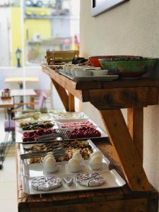 a buffet with many different types of food on display at La Mer Boutique Hotel & Guesthouse in Istanbul
