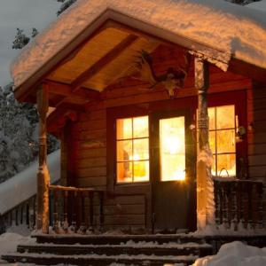 Το Lappeasuando Lodge τον χειμώνα