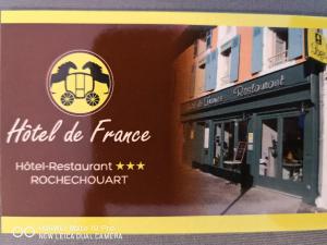 Certifikát, hodnocení, plakát nebo jiný dokument vystavený v ubytování Logis Hôtel de France