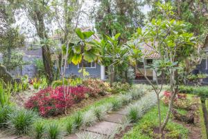 a garden in front of a house with plants at RedDoorz Plus @ Otista Garut in Garut