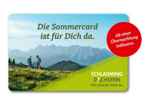 a flyer for a hike in the mountains at Hoferhof in Schladming