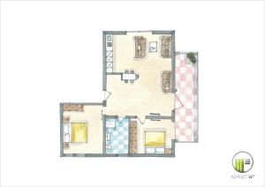 Pelan lantai bagi City Hotel ApartW3 - kostenlos parken