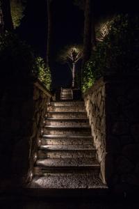 サンタガータ・スイ・ドゥエ・ゴルフィにあるVilla Oasiの夜間の階段